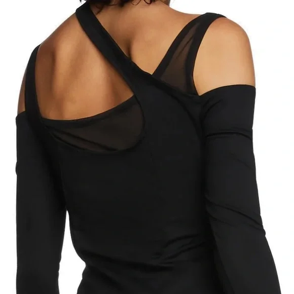 POSTER GIRL Cut Out Mesh Long Sleeve Mini Dress - Black XS - Picture 3 of 7